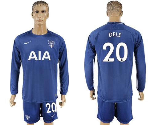Tottenham Hotspur #20 Dele Away Long Sleeves Soccer Club Jersey